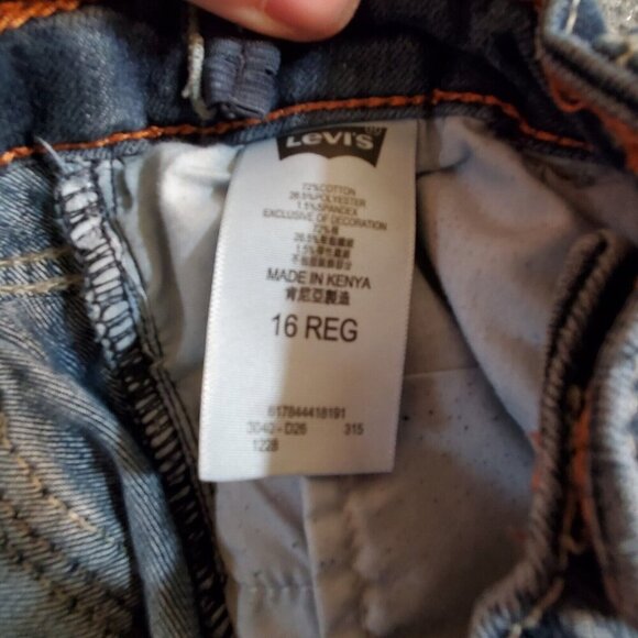 Levis Boot Cut Stretch Jeans Girls Juniors Sz 16 Blue Denim Flap Pockets 28x27 - Picture 14 of 14